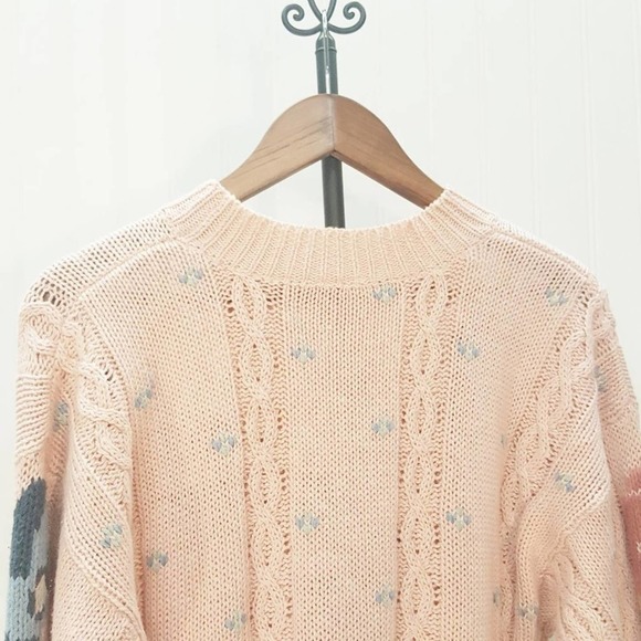 Cozy Vintage Boho Granny Floral  Cottage Core Sweater - Picture 5 of 8